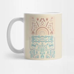 Boho Sun and Ocean Abstract Design Mug